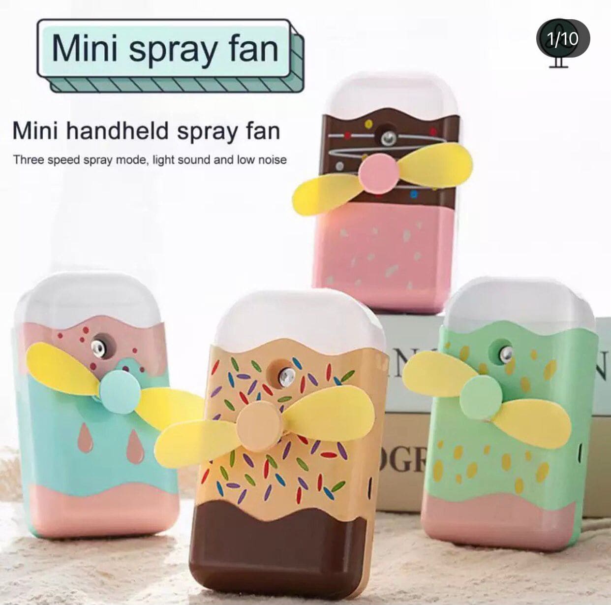 Mini Fashionable Misting Usb Rechargeable Fan, Ice Cream Shaped Spray Fan, Handheld Humidifier Cooling Fan For Cycling Camping Fishing Mini Fashionable Misting Usb Rechargeable Fan, Ice Cream Shaped Spray Fan, Handheld Humidifier Cooling Fan For Cycling Camping Fishing